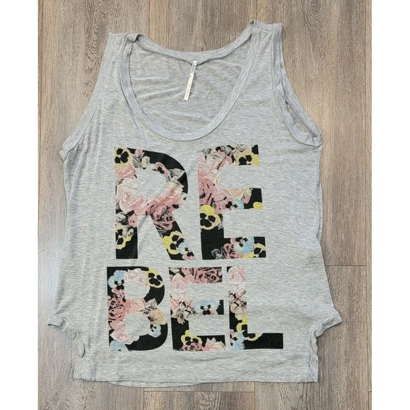 JC Fits Inc Gray Rebel Tank Top Shirt Womens Size L - Picture 1 of 6